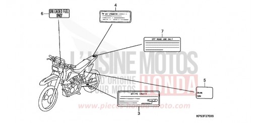 CAUTION LABEL CRF230F9 de 2009